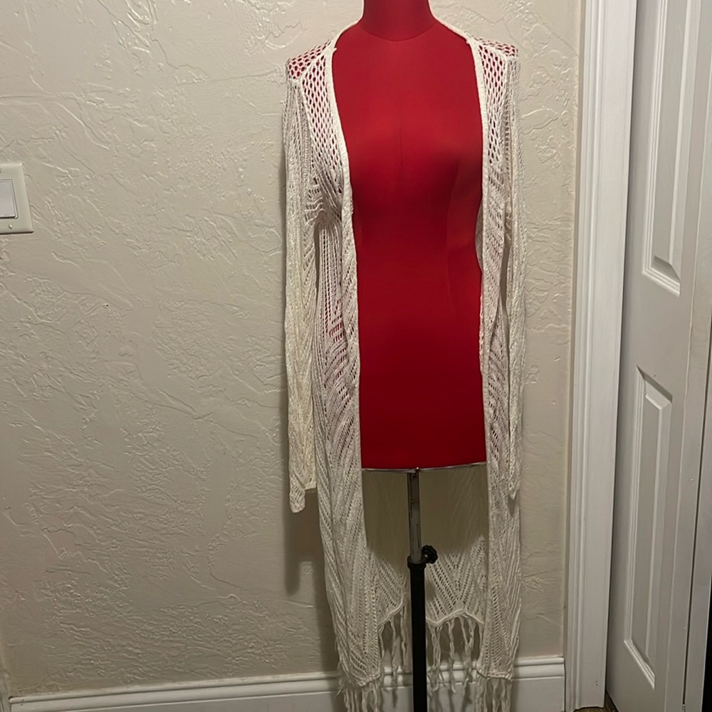 Crochet Sweater Shawl Fringe